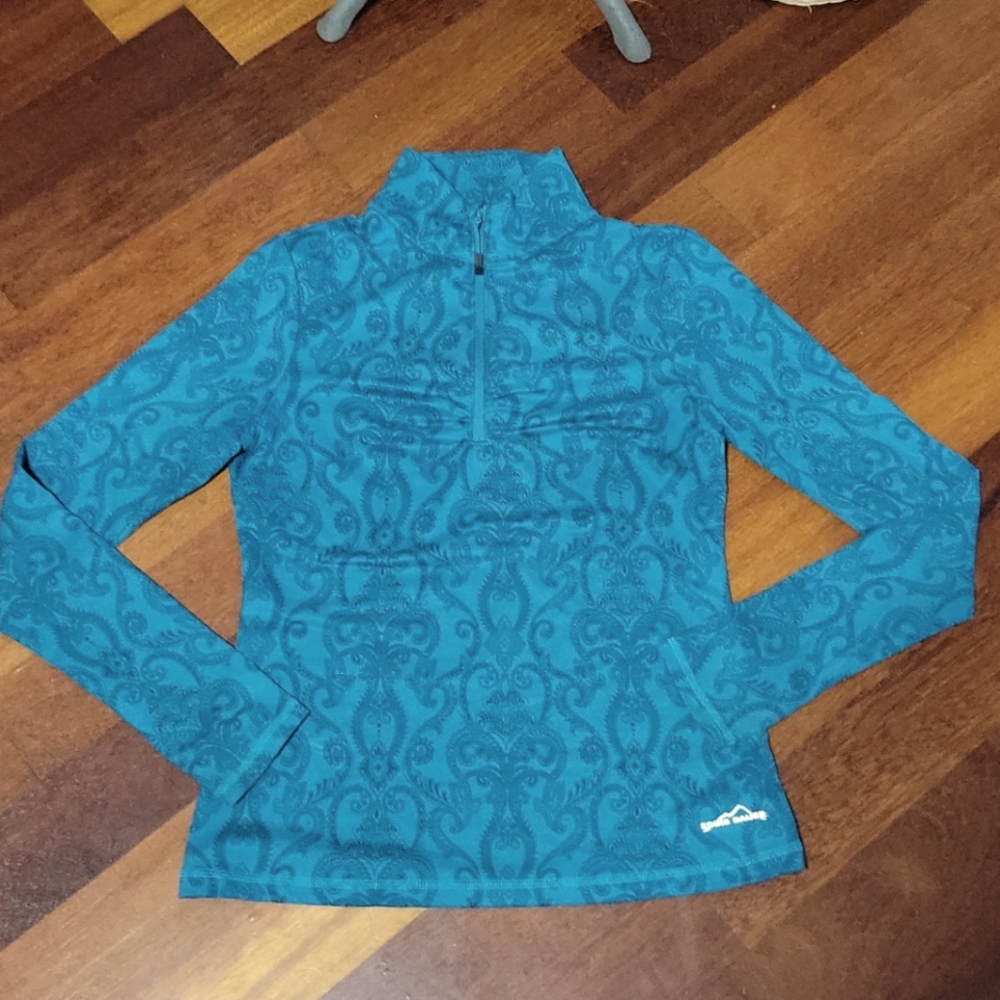 Teal Paisley Half Zip Active S Pullover